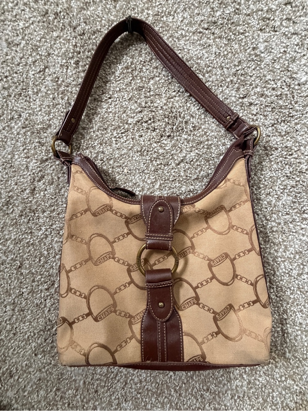 Vintage Ralph Lauren Chaps Logo Brown Canvas Purse